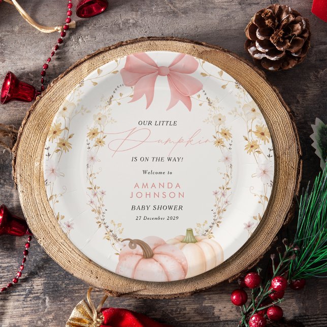 Little Pumpkin auf dem Weg Autumn Babydusche Pappteller (Von Creator hochgeladen)