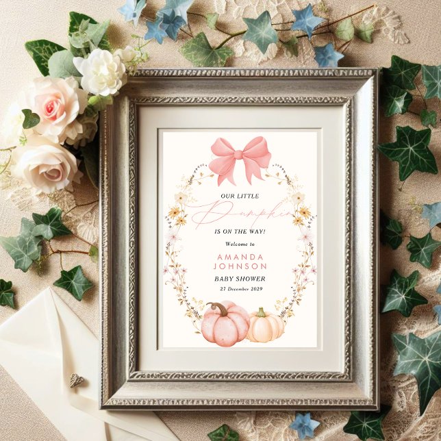 Little Pumpkin auf dem Weg Autumn Babydusche Poster (Von Creator hochgeladen)