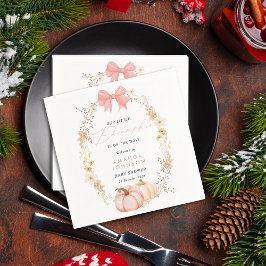 Little Pumpkin auf dem Weg Autumn Babydusche Serviette