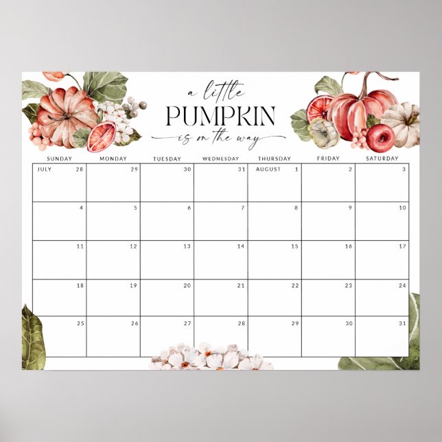 Little Pumpkin auf dem Weg Ratet den Fälligkeitsda Poster (Vorne)