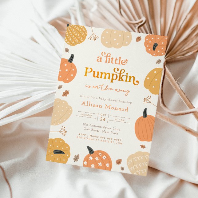 Little Pumpkin Autumn Baby Shower Einladung (Von Creator hochgeladen)