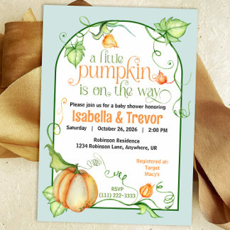 Little Pumpkin Autumn Baby Shower Gender Neutral Einladung