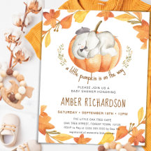 Little Pumpkin Autumn Elephant Boy Baby Shower