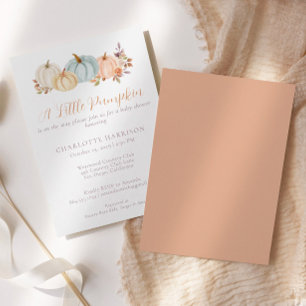 Little Pumpkin Autumn Floral Baby Shower Einladung