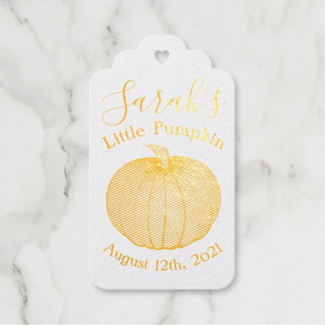 Little Pumpkin Autumn Herbst Baby Duwer Gefallen Geschenkanhänger (Vorderseite)