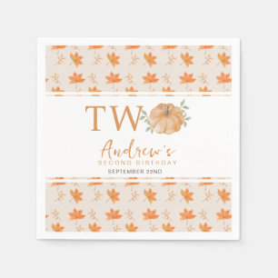 Little Pumpkin Autumn Leaf Herbst 2. Geburtstag Serviette