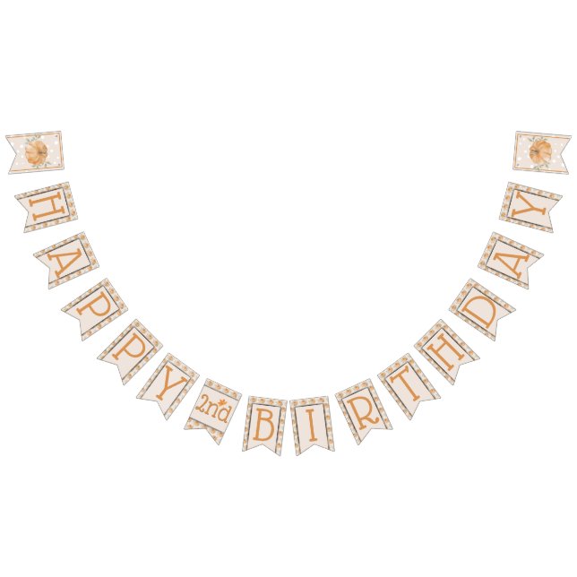 Little Pumpkin Autumn Leaf Herbst 2. Geburtstag Wimpelkette (Alle)