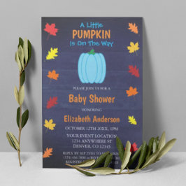 Little Pumpkin Autumn Leaves Baby Dusche Einladung