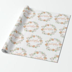Little Pumpkin Autumn Watercolor Gold Baby Dusche Geschenkpapier