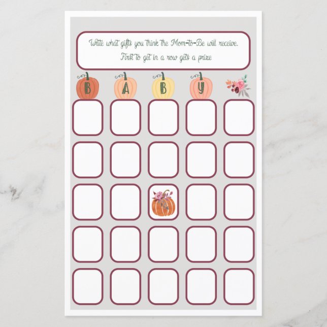 Little Pumpkin Baby Bingo (Vorderseite)