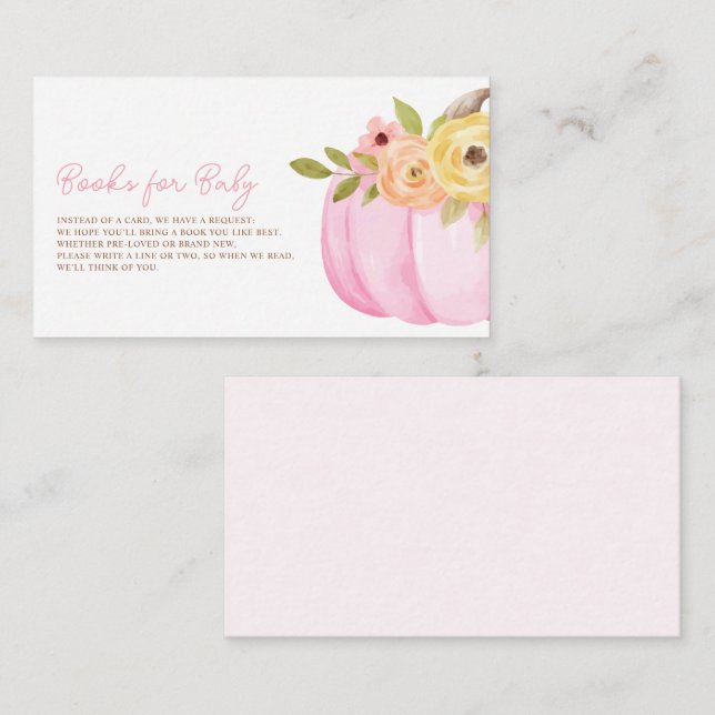 Little Pumpkin Baby Dusche Begleitkarte (Vorne/Hinten)