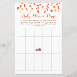 Little Pumpkin Baby Dusche Bingo Red Truck Fall