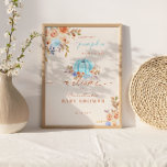 Little Pumpkin Baby Dusche Blue Boy Willkommen Poster<br><div class="desc">Niedliche Blautöne und pastellfarbene Babydusche Begrüßungsschild "Ein süßer Kürbis ist auf dem Weg" mit Wasserfarbenkürbis und Blume-Design Kompositionen.</div>