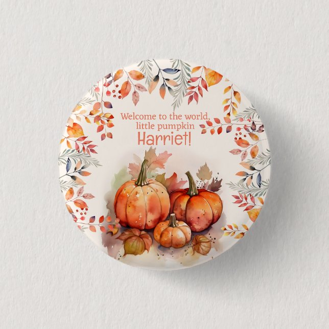 Little Pumpkin Baby Dusche Button (Vorderseite)