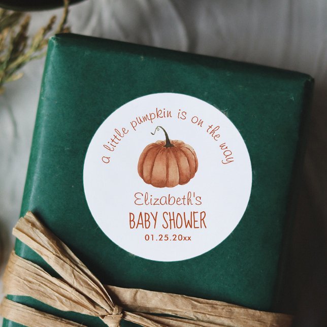 Little Pumpkin Baby Dusche Danke Runder Aufkleber (Von Creator hochgeladen)