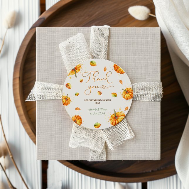 Little Pumpkin Baby Dusche Danke Runder Aufkleber (Von Creator hochgeladen)