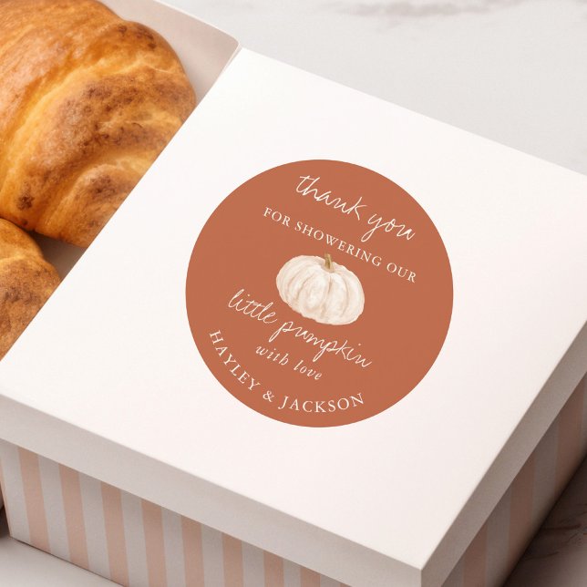 Little Pumpkin Baby Dusche Danke Runder Aufkleber (Von Creator hochgeladen)