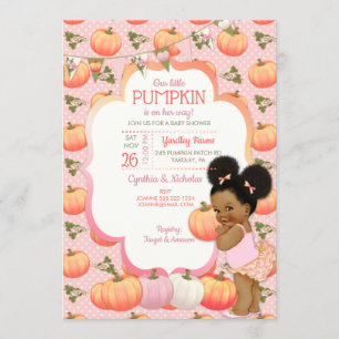 Little Pumpkin Baby Dusche Dark Tone Puffs Einladung