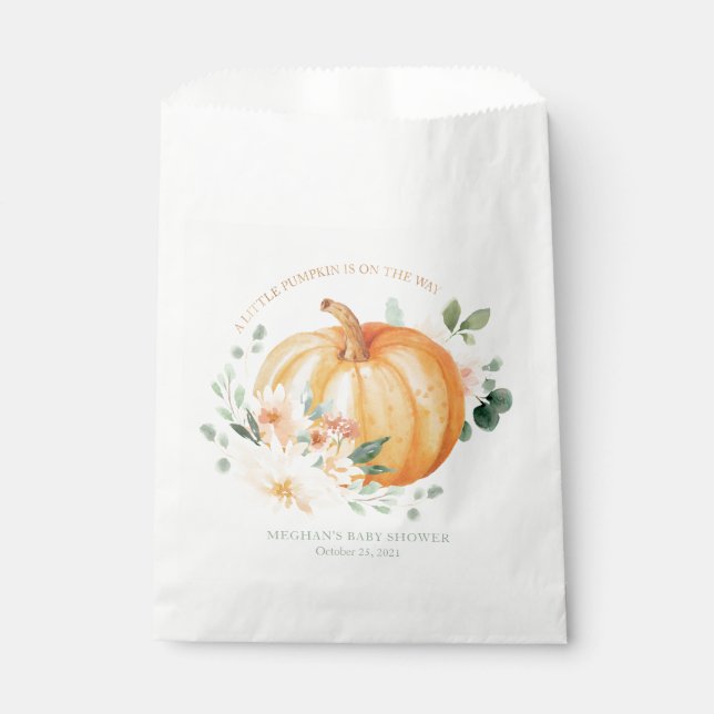 Little Pumpkin Baby Dusche Leckerei Beutel Gefalle Geschenktütchen (Vorderseite)