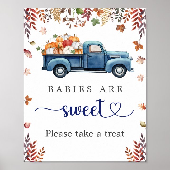Little Pumpkin Baby Dusche Leckerei Zeichen Poster (Vorne)
