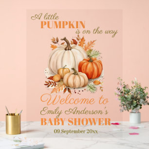 Little Pumpkin Baby Dusche Party Willkommen Acrylschild