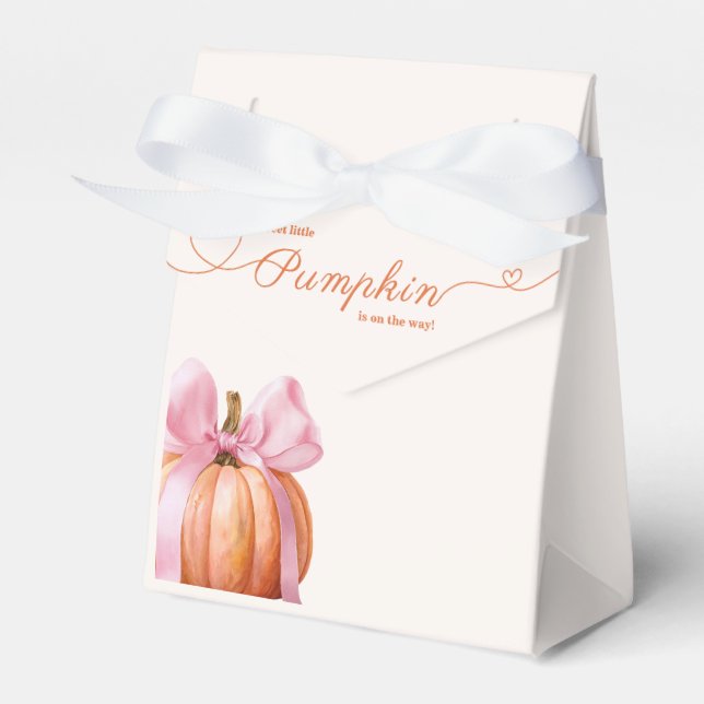 Little Pumpkin Baby Dusche - Pink Bow Fall Geschenkschachtel (Vorderseite)