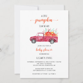 Little Pumpkin Baby Dusche Red Truck Herbst Herbst Einladung