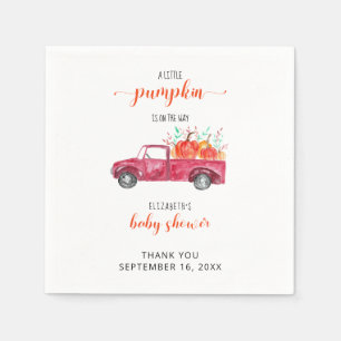 Little Pumpkin Baby Dusche Red Truck Herbst Herbst Serviette