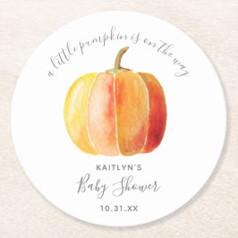 Little Pumpkin Baby Dusche Runder Pappuntersetzer