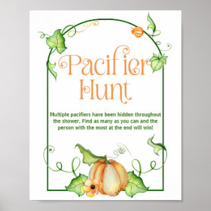 Little Pumpkin Baby Dusche Schnuller Jagdspiel Sch Poster