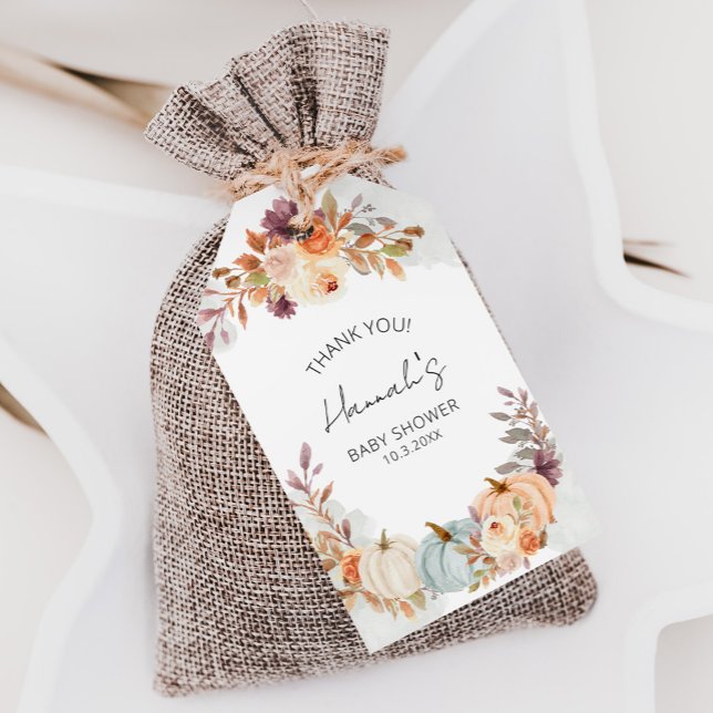 Little Pumpkin Baby Dusche Vielen Dank für Ihre Un Geschenkanhänger (Von Creator hochgeladen)