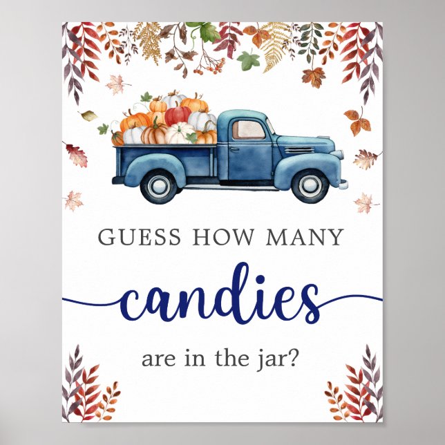 Little Pumpkin Baby Duschkopf Guess Spiel-Zeichen Poster (Vorne)