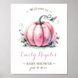 Little Pumpkin Baby Duschzeichen - Pink Poster