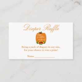 Little Pumpkin Baby Duwer Diaper Raffle Begleitkarte