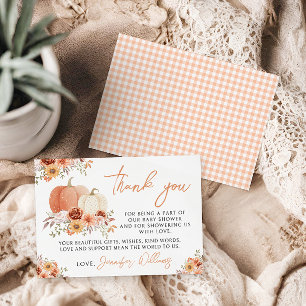 Little Pumpkin Baby Girl Dusche Danke Karte