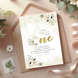 Little Pumpkin Baby Girl zum ersten Geburtstag Einladung