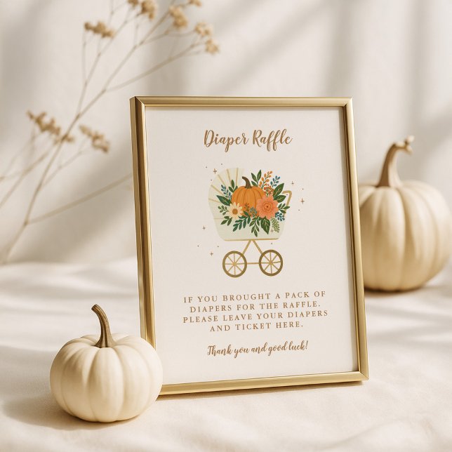 Little Pumpkin Baby Shower 8x10 Diaper Raffle Sign Poster (Von Creator hochgeladen)