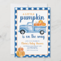 Little Pumpkin Baby Shower Blauer LKW Fall