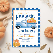 Little Pumpkin Baby Shower Blauer LKW Fall