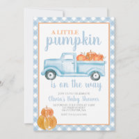 Little Pumpkin Baby Shower Blauer LKW Fall