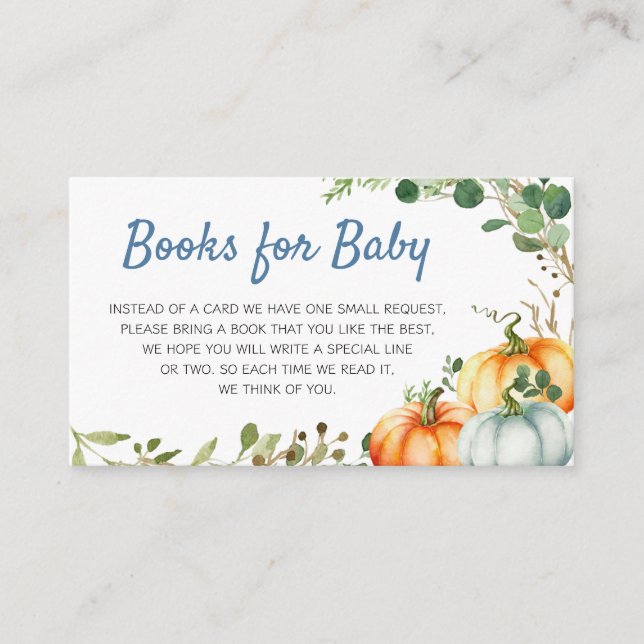 Little Pumpkin Baby Shower Books for Baby Begleitkarte (Vorderseite)
