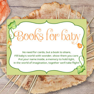 Little Pumpkin Baby Shower Books for Baby Begleitkarte