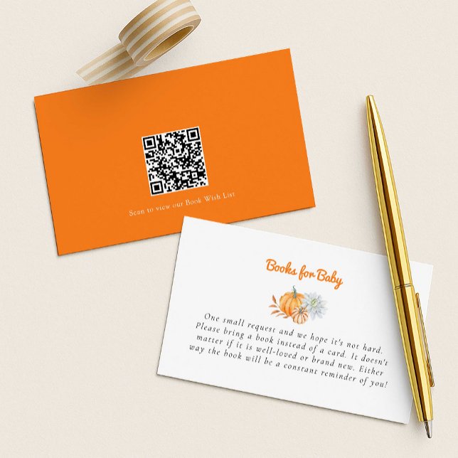 Little Pumpkin Baby Shower Books for Baby QR Code Begleitkarte (Von Creator hochgeladen)