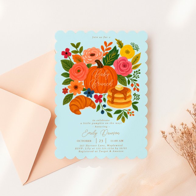 Little Pumpkin Baby Shower Brunch Invitation Einladung (Von Creator hochgeladen)
