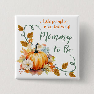 Little Pumpkin Baby Shower Button - Custom Titles