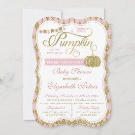 Little Pumpkin Baby Shower Einladung, Imitats Gold Einladung