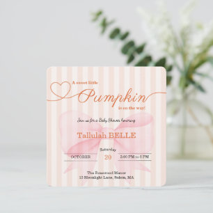 Little Pumpkin Baby Shower Einladung - Pink Bow