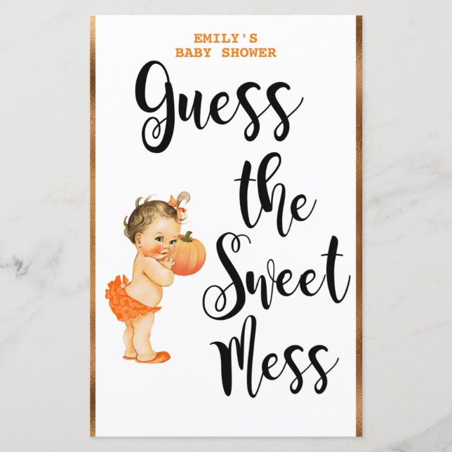 Little Pumpkin Baby Shower Game PRINTED (Vorderseite)