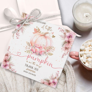 Little Pumpkin Baby Shower Girl Pink Herbst Herbst Geschenkanhänger