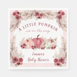 Little Pumpkin Baby Shower Marsala Pink Napkins Serviette